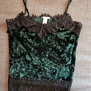 H&M Small Velvet Green Tank Top
